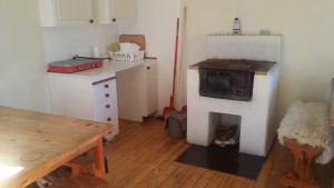 The kitchen part in the cottage at Boholmsviken